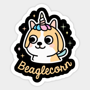 Beaglecorn Beagle Unicorn Dog Owner Retro Kids Funny Dog Sticker